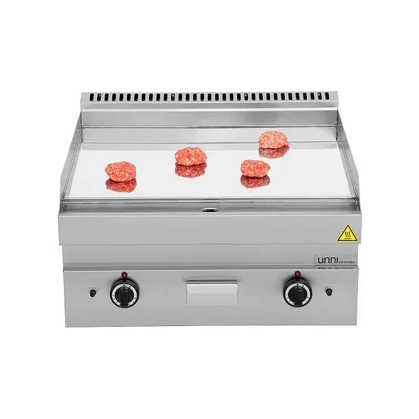 Actieprijs Unni-cooking | Bak-/grillplaat | Gas | Glad Oppervlak 700×550 Chroom | Piëzo Ontsteking | 700x650x300/540