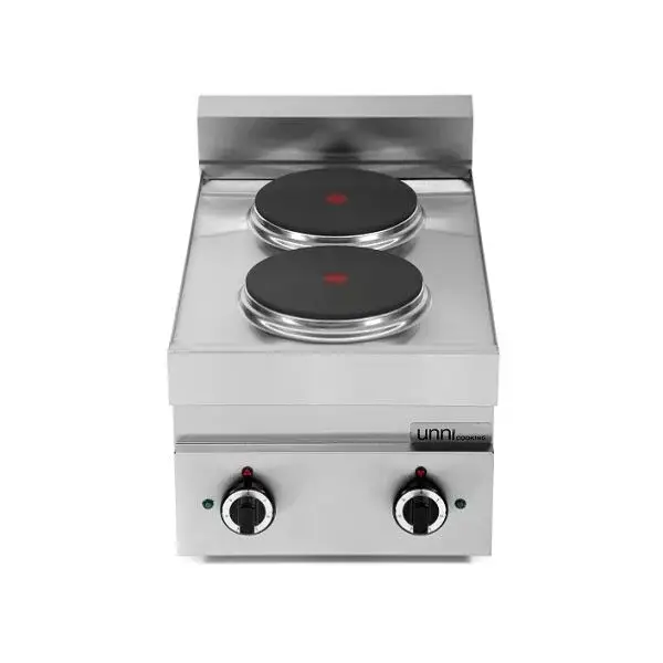 Snelle Levering Unni-cooking | Fornuis | Tafelmodel | Elektrisch | 2 Kookpunten | 5.2kw (400v) | 400x650x300/540