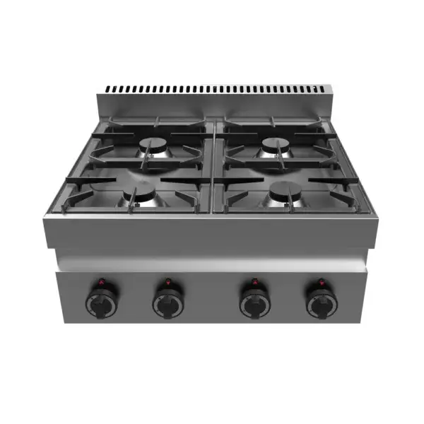 Unni-cooking | Fornuis | Tafelmodel | Gas | 4 Branders | 4x 6.5kw | 700x650x300/540 Nieuw