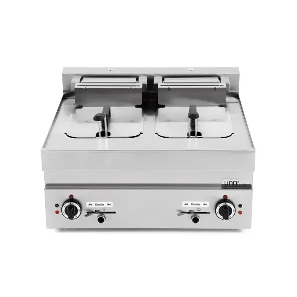 Unni-cooking | Friteuse | 10+10L | 400V | Aftapkranen | 700x650x350/540mm Express Levering