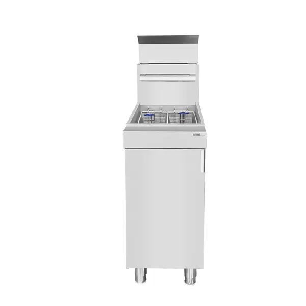 UnniCooking Gasfriteuse | Propaangas | 21L | 0°C/195°C | 26.4kW | Aftapkraan | 394x765x900/1350mm Direct Beschikbaar