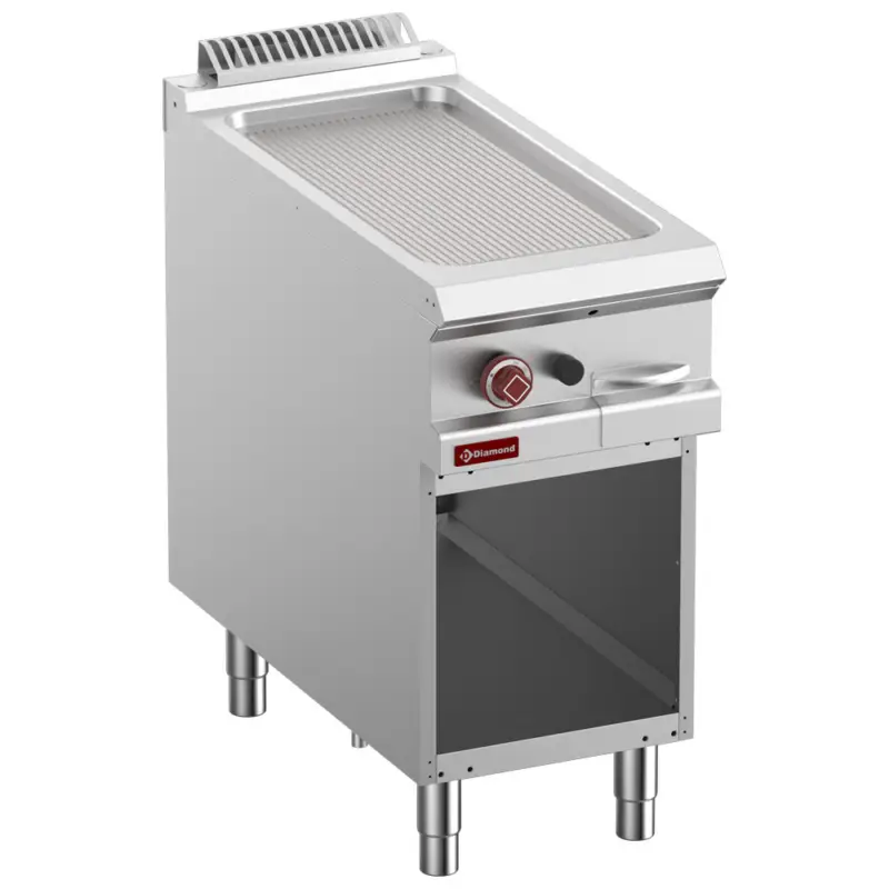 Diamond Bakplaat | Gas | Geribd | Op Open Kast | 7.9kW | 400x900x850/920mm Shop Nu