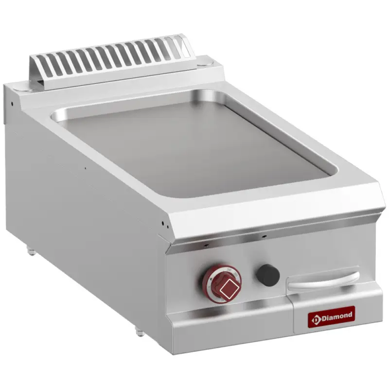 Diamond Bakplaat | OPTIMA 700 | Gas | Glad Oppervlak | 7kW | Piëzo Ontsteking | 400x700x250/320mm Laatste Kans
