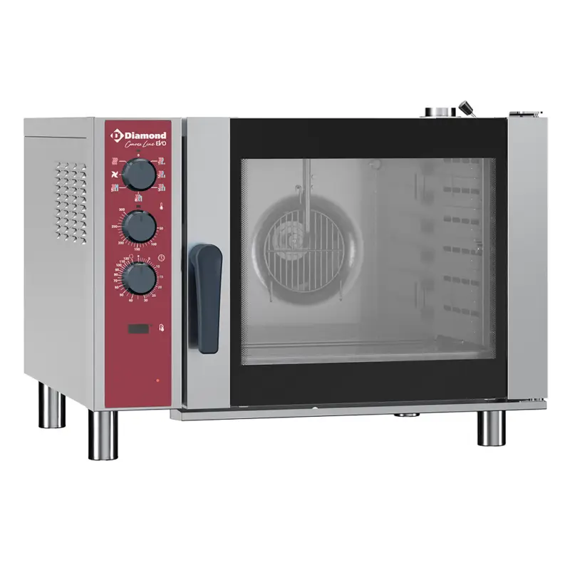Diamond Heteluchtoven | 6 Niveaus 1/1 GN | 230v-3f | Bevochtiging Automatisch | 860x746x633mm Veilige Betaling