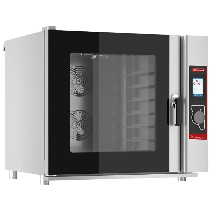 Diamond Heteluchtoven | VISION LINE | 6 Niveaus | 50°C/260°C | 400V | Automatische Bevochtiging | Zelfreiniging | Touchscreen | 970x920x880mm Nu Kopen