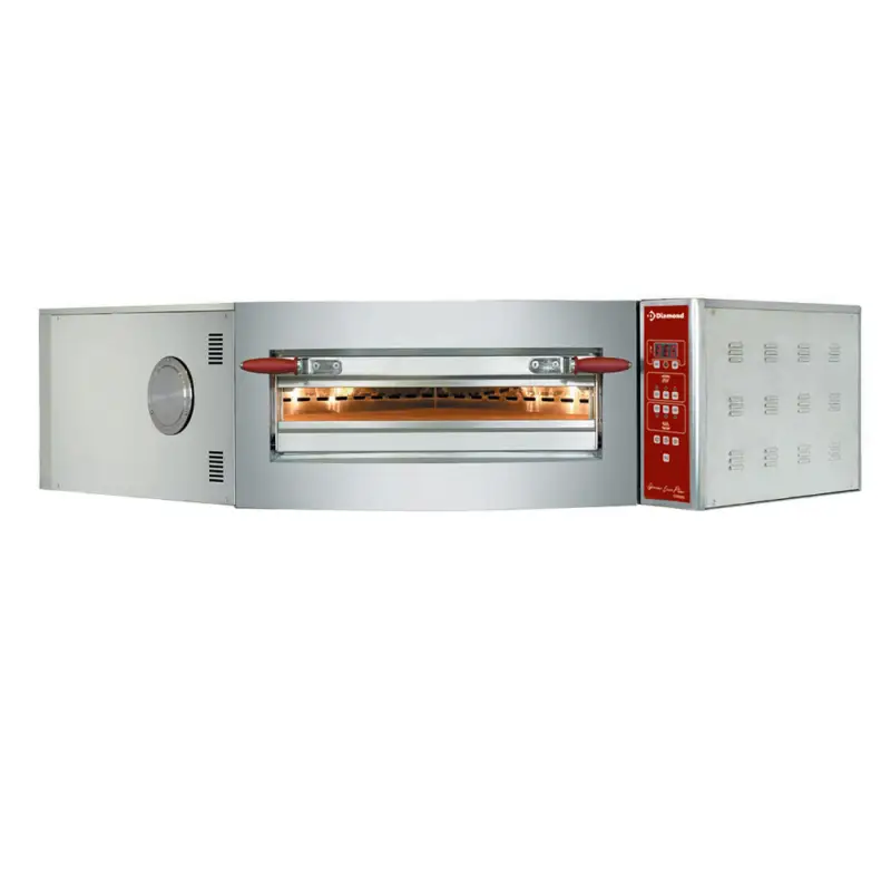 Diamond Hoek Pizza Oven | 400v | 8x Ø350mm | Stapelbaar | 1445x1639x430mm Hoge Kwaliteit