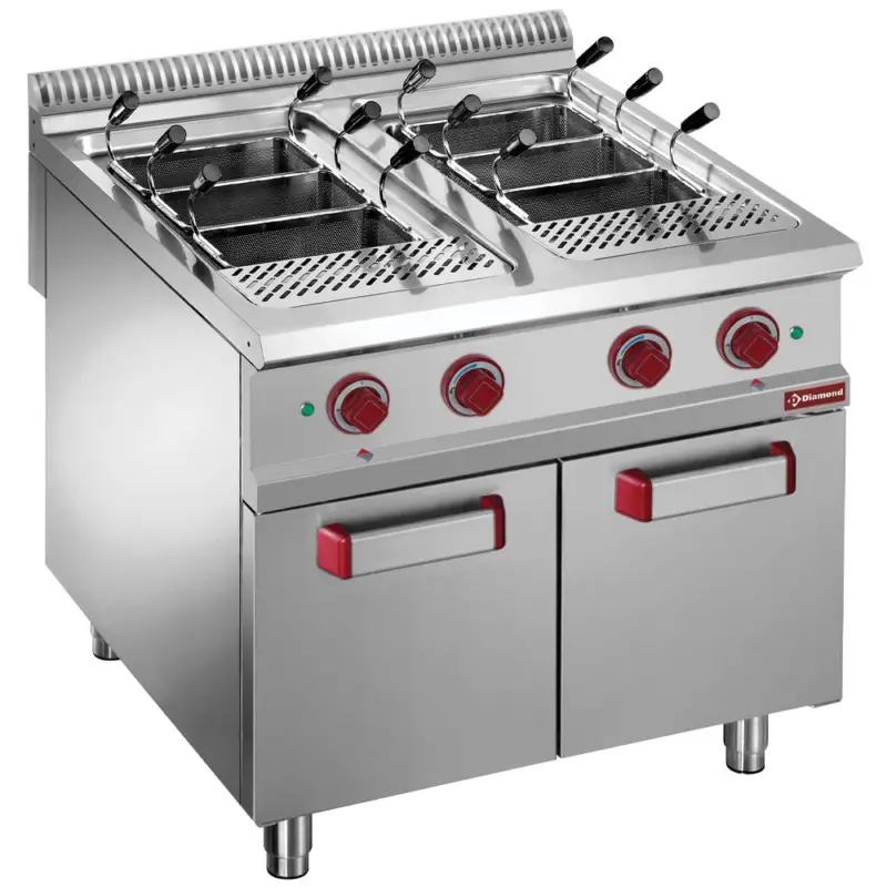 Dagaanbieding Diamond Horeca Pastakoker | Gas | 2x 40L | Op Gesloten Kast | 800x900x850x920mm