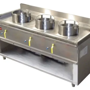 Direct Beschikbaar Diamond Horeca Wokfornuis | Gas | 3 Branders | 1500x630x780mm