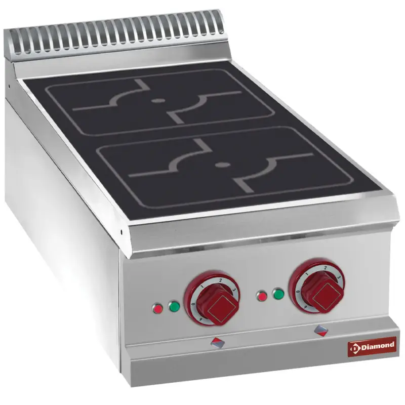 Laatste Versie Diamond Inductie Fornuis | 2 Inductiezones Top | 400v | 400×700(730)x250/320mm