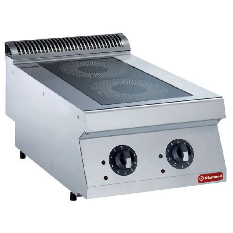 Betaalbaar Diamond Inductie Kookplaat | 2 Zones Top | 400v | 400x700x250/320mm