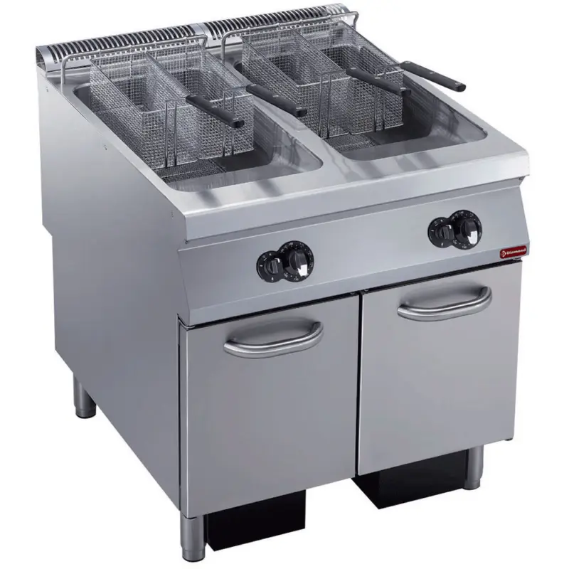 Flitsaanbieding Diamond Friteuse | MAXIMA 900+ | Gas | 23+23L | 120°C/190°C | 42kW | Aftapkranen | 800x900x851/908mm