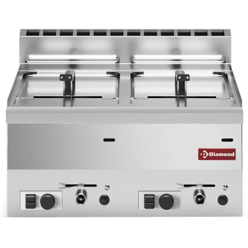 Gratis Retour Diamond Friteuse | PRO 600 | Gas | 8+8L | 90°C/190°C | 13.6kW | Aftapkranen | 600x600x280/400mm