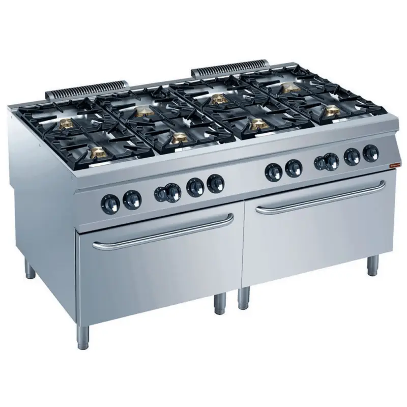 Diamond Gasfornuis | 8 Branders + 2 Gas Ovens | 1600x900x850/920mm Uitverkoop