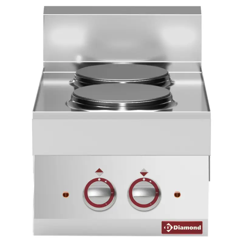 Diamond Fornuis | ALPHA 650 | Tafelmodel | Elektrisch | 2 Kookpunten | 5.2kW | 400V | 400x650x280/380mm Fabrieksprijs