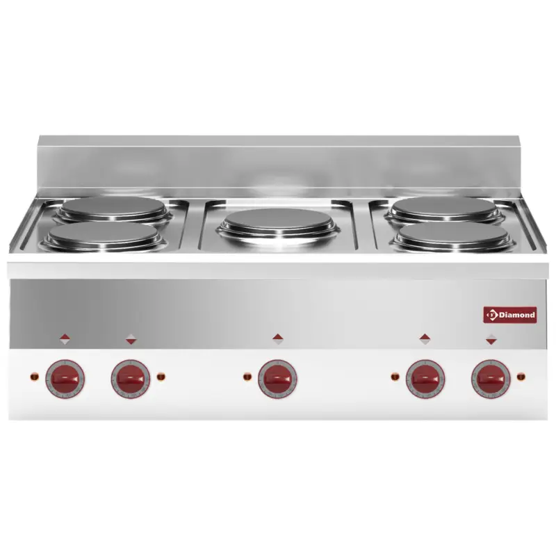 Goedkoop Diamond Fornuis | PRO 600 | Tafelmodel | Elektrisch | 5 Kookpunten | 10kW | 230V-3F | 900x600x280/400mm