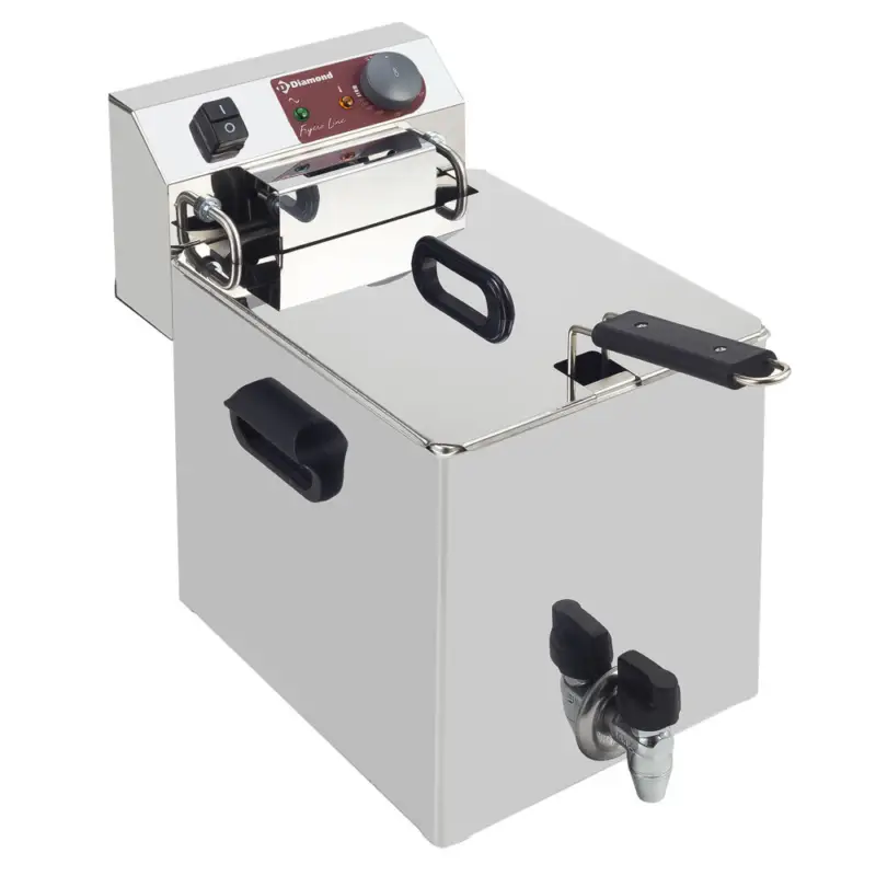 Diamond Friteuse | Elektrisch | 10L | 400v | Aftapkraan | 290x450x320mm Beperkte Voorraad