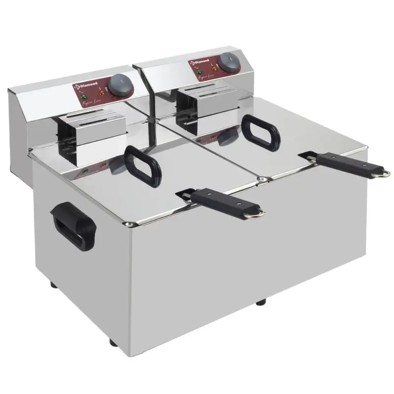 Beperkte Voorraad Diamond Friteuse | Elektrisch | 7+7L | 2x 230v | 560x410x290mm