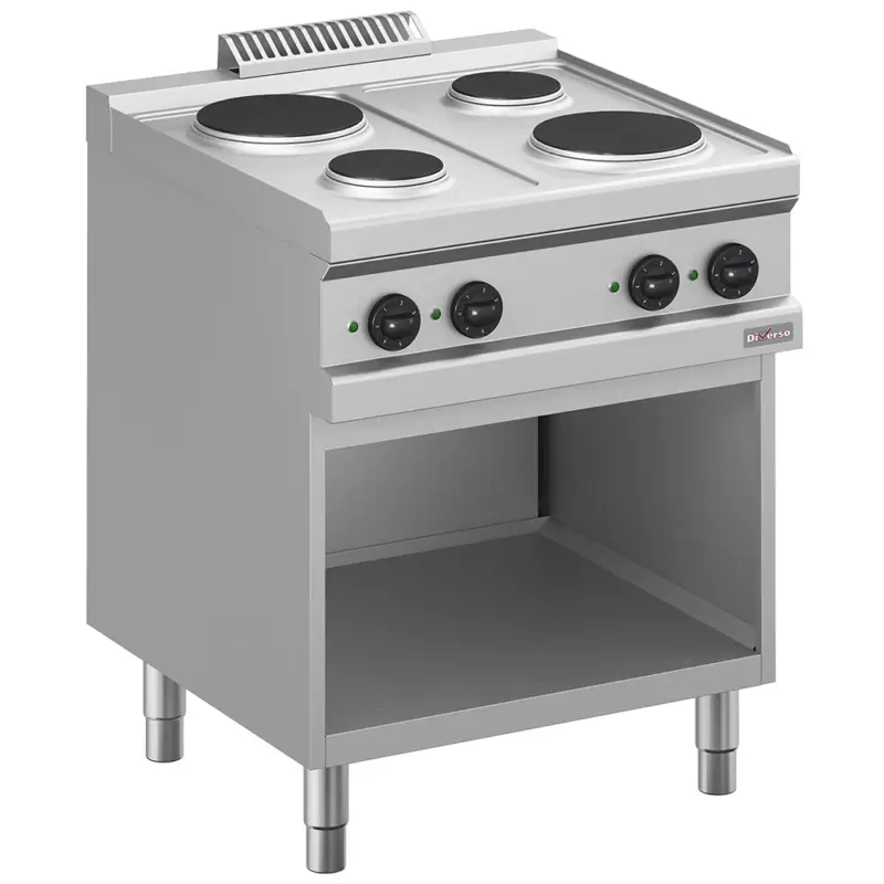 Actieprijs Diverso By Diamond Fornuis | 4 Kookpunten | 400v | Open Onderkast | 700x700x850mm