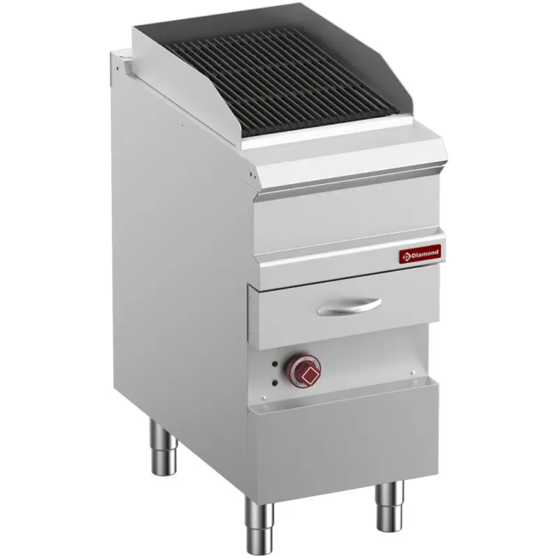Voordeelprijs Diamond Stoomgrill | OPTIMA 700 | Elektrisch | Gietijzer Oppervlak | Uitneembare Waterlade | 6kW | 400V | 400x700x850/920mm