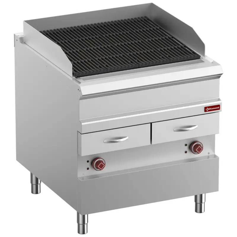 Diamond Stoomgrill | OPTIMA 900 | Elektrisch | Gietijzer Oppervlak | 14kW | 400V | Uitneembare Waterladen | 800x900x850/952mm Goedkoop