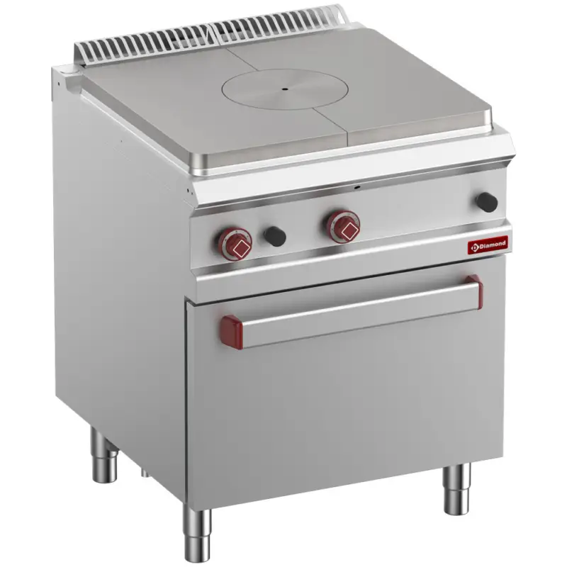 Flitsaanbieding Diamond Doorkookplaat + Oven | OPTIMA 700 | Gas | 10kW + 2/1 GN Oven 6kW | Piëzo Ontsteking | 700x700x850/920mm