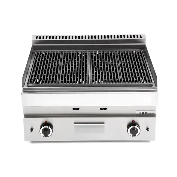 Favoriet Unni-cooking | Lavasteengrill | Gas | Oppervlak 660×500 (gietijzer) | 11kw | Piëzo Ontsteking | 700x650x300/540