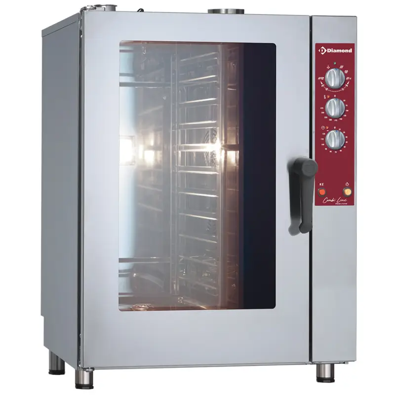 Flitsaanbieding Diamond Hetelucht-/stoomoven | 11 Niveaus (GN) | Gas | Automatische Bevochtiging | 797x788x1098mm