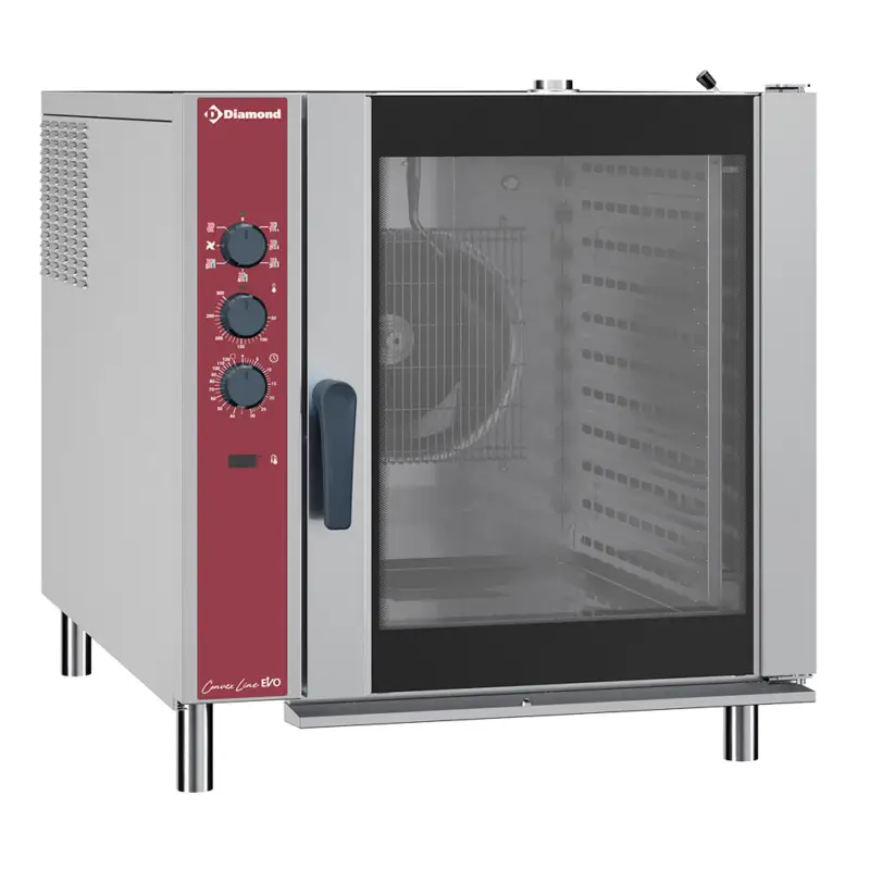 Diamond Heteluchtoven | 10 Niveaus (2/1 GN) | Gas | Automatische Bevochtiging | 890x1215x970mm Express Levering