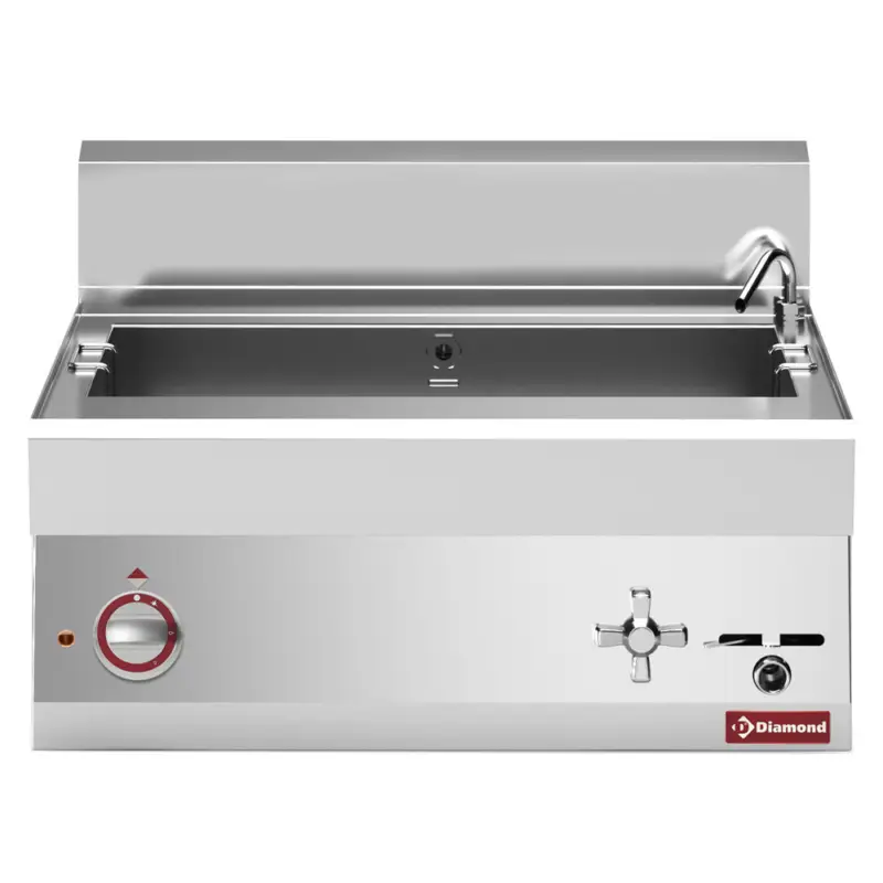 Betrouwbaar Diamond Pastakoker | ALPHA 650 | Elektrisch | 40L | Vulkraan + Aftapkraan | 9kW | 400V | 700x650x280/380mm