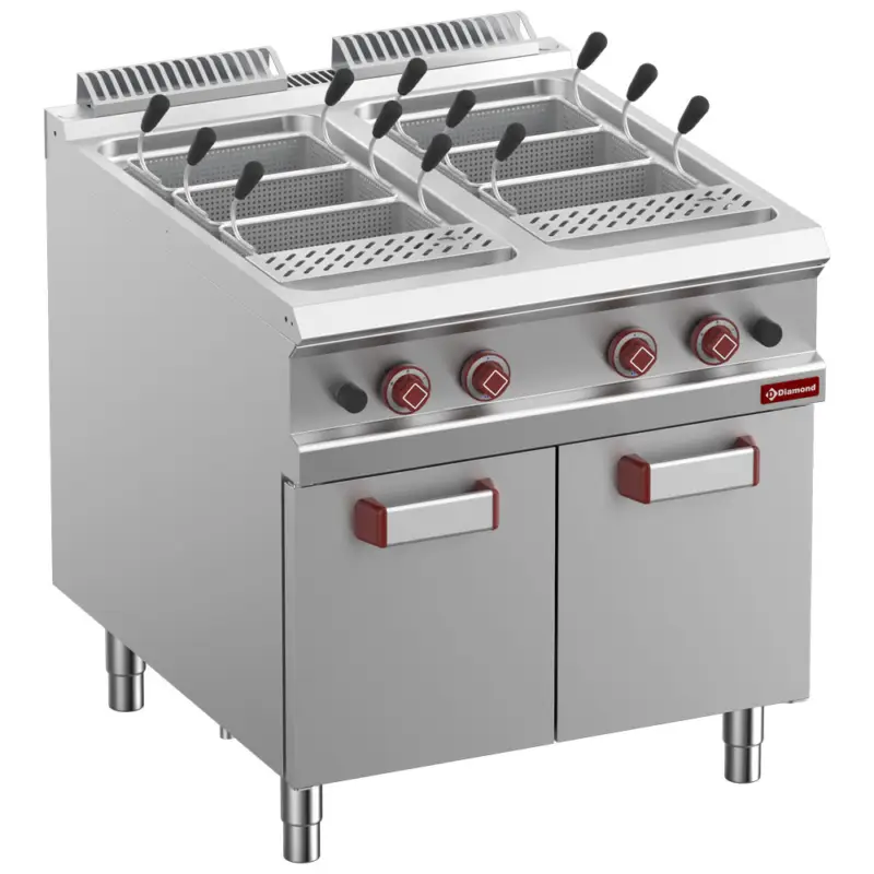 Speciale Aanbieding Diamond Pastakoker | Gas | 2x 40L | Op Gesloten Kast | Zonder Manden | 800x900x850/920mm