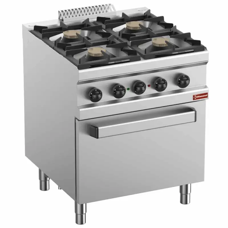 Gasfornuis 4 Branders, Elektrische Convectie-oven GN 1/1 Nu Kopen