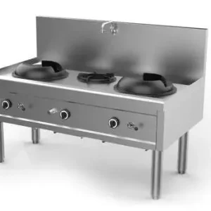 Goedkoop Unni-cooking | Wok Fornuis | Gas | 2 Wok Branders | 1 Soep Brander | 2450x850x(h)1100