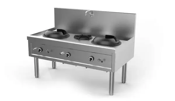 Goedkoop Unni-cooking | Wok Fornuis | Gas | 2 Wok Branders | 1 Soep Brander | 2450x850x(h)1100