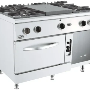 Koopje Base 700 Kookplaatfornuis 4 Br. Gas Oven