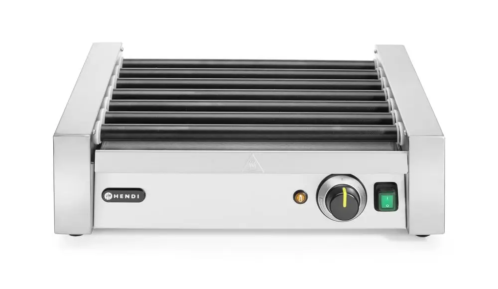 Veilige Betaling Worstenroller Grill – één Zone, Hendi, 7 Rollers, 230v/740w, 525x365x(h)176mm
