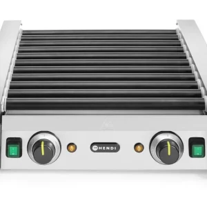 Worstenroller Grill – Twee Zones, Hendi, 11 Rollers, 230v/1180w, 530x525x(h)180mm Actieprijs