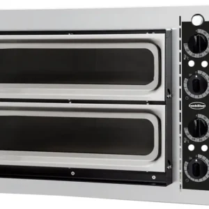 Exclusieve Aanbieding Combisteel Pizzaoven met Raam | Elektrisch | 2 Kamers Ø32cm | 2.4kW | 230V | 568x500x430mm