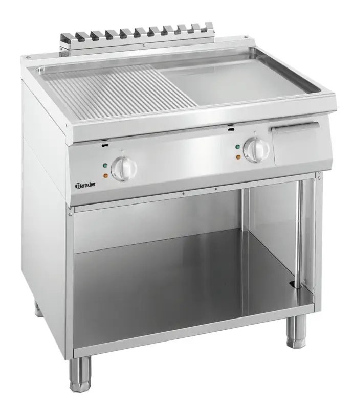 Nu Kopen Bartscher Bakplaat 700 B800 00 | Elektrisch | 1/2 Glad – 1/2 Geribbeld | 10 kW | 800x700x850mm