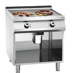 Bartscher Bakplaat Serie 900 | 1/2 Geribbeld – 1/2 Glad | 400V | 15 kW | 800x900x900mm Korting