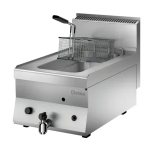 Bartscher Friteuse | SERIE 650 | Gas | 8L | 120°C/180°C | 7kW | Piëzo Ontsteking | Aftapkraan | 400x650x295mm Veilige Betaling