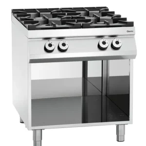 Beperkt Aanbod Bartscher Gasfornuis 900 Master | 4 Branders | Open Onderbouw | 24,5 kW | 800x900x900mm