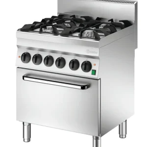 Populair Bartscher Gasfornuis Serie 650 | B700 | 4-Pits | Gas | Elektrische Convectieoven | 400V | 700x650x870mm