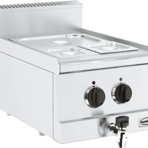 Gereduceerde Prijs Combisteel Base 600 Bain Marie | Elektrisch | 1x 1/2 GN – 2x 1/6 GN | 1.5kW | Met Aftapkraan | 400x600x300mm