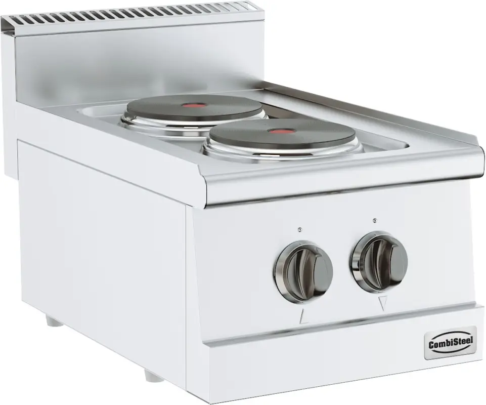 Must-Have Combisteel Base 600 Kooktafel | Elektrisch | 2 Platen | 2x 1.85kW | 400x600x300mm