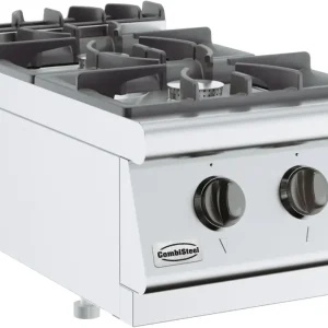 Snelle Levering Combisteel Base 700 Gas Kooktoestel | 2 Branders | 2x 6.5kw | 400x700x300mm
