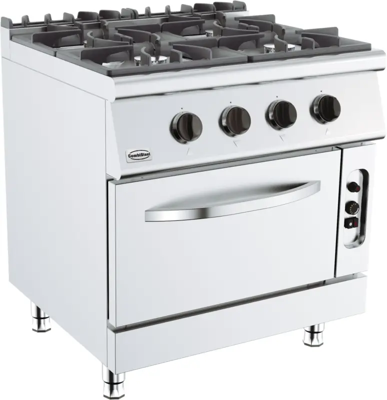 Combisteel Base 700 Gasfornuis | 4 Branders 4x 6.5kW | Gas Oven 6kW | 800x700x900mm Nieuw