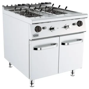 Combisteel Base 900 Gas Pastakoker | 18kW | 2x 24L | Inclusief 10 manden | 800x900x900mm Laatste Versie