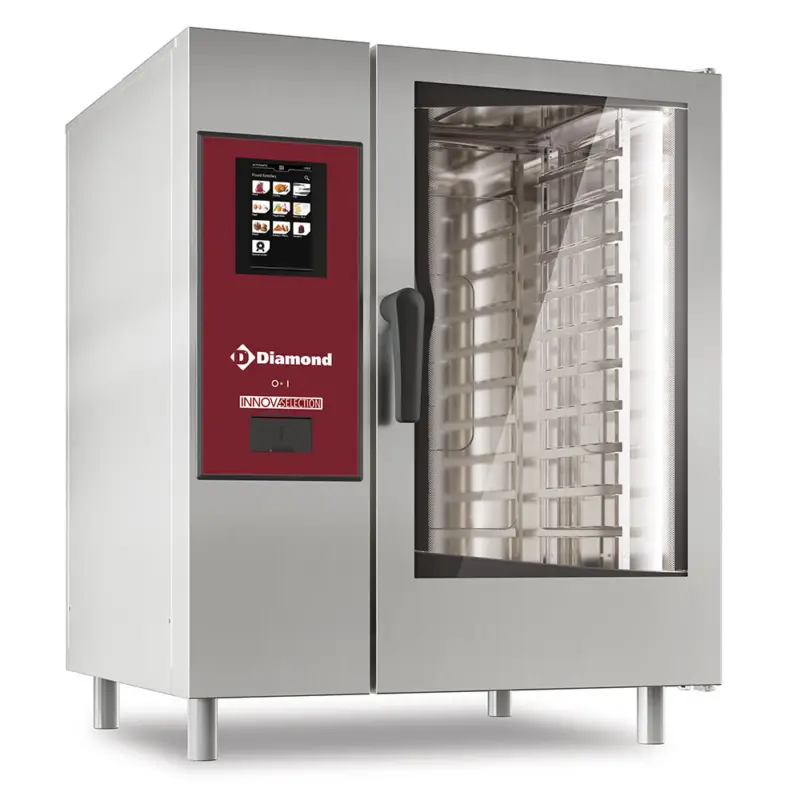 Gereduceerde Prijs Diamond Combisteamer | Gas | 10x GN 1/1 | Cleaning | Stoom en Convectie | 867x850x1058mm