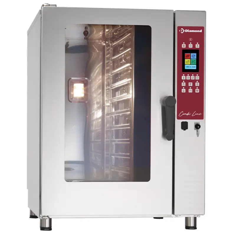 Hoge Kwaliteit Diamond Hetelucht-/stoomoven | 10 Niveaus | 400v | Auto Bevochtiging | Zelfreiniging | 710x770x940mm