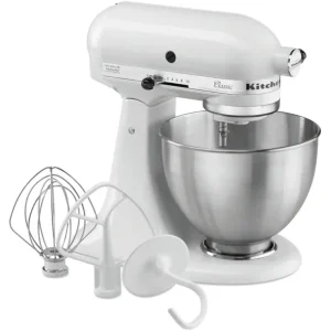 Bartscher KitchenAid 5K45SSEWH Planeetmenger | Wit | 4.28L | Kantelbare Motorkop | 230V | 358x221x353mm Gratis Retour